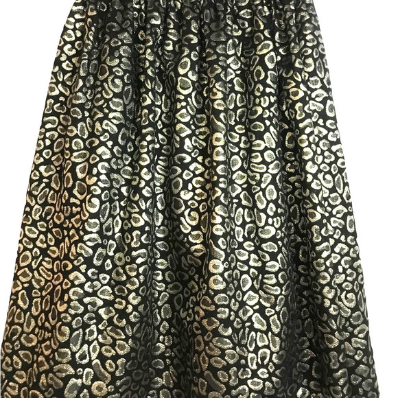 Gianni Bini Full Black with Gold Full Metallic Skirt Size M - Picture 2 of 10